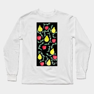 Orchard on Black Pattern Long Sleeve T-Shirt